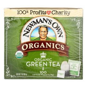 Newman's Own Organics Organic Green Tea Bags - Case Of 5 - 100 Ct