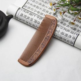 1pc Anti-Static Comb Natural Peach Solid Wood (Option: 1style)