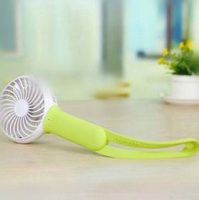 Mini usb hand fan cooling portable fan led light air conditioner cooler adjustable speed heat rechargeable battery fans 200mm (Color: Green)