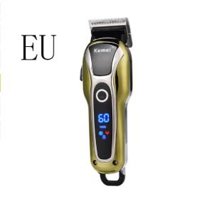 Professional Hair Clipper Rechargeable Electric Beard Trimmer (Option: EU gold)