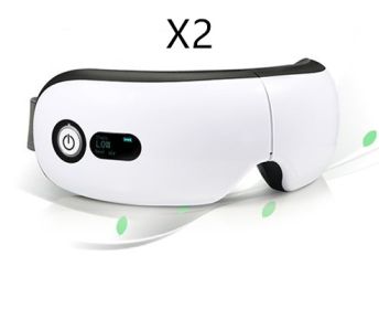 Bluetooth Music Smart Eye Protector Hot Pack Vibration Eye Massage (Option: G 2pcs-White)