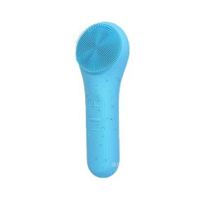 Women's Electric Silicone Cleansing Facial Instrument (Option: Lake Blue-USB)