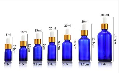 Cosmetic/Essential Oil Empty Glass Bottles (Option: Blue-5ml)